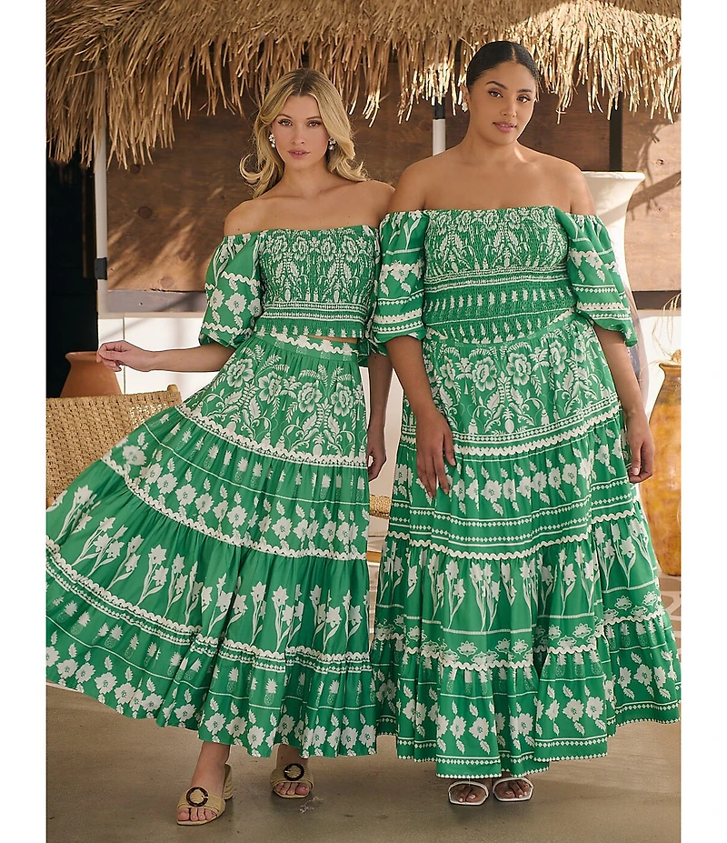 Sugarlips Plus Rick Rack Trimmed Tiered Coordinating High Waisted Skirt