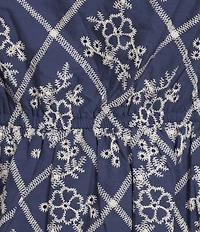 Sugarlips Plus Rosie Embroidered Eyelet V-Neck Short Puff Sleeve Mini Dress