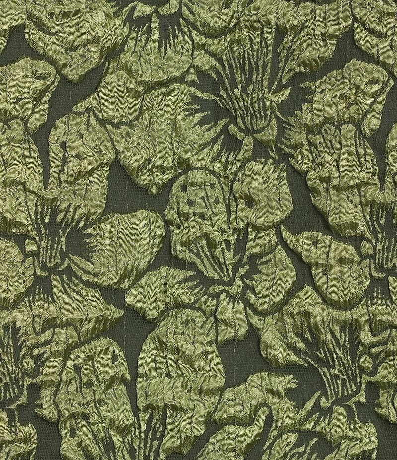 Sugarlips Plus Short Sleeve Floral Jacquard Split Neck Top