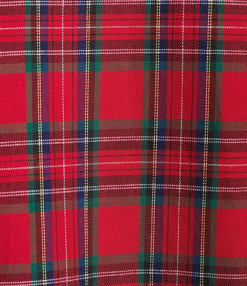 Sugarlips Plus Size Arvada Plaid Print Santana Tie Back Split V-Neck Midi Dress