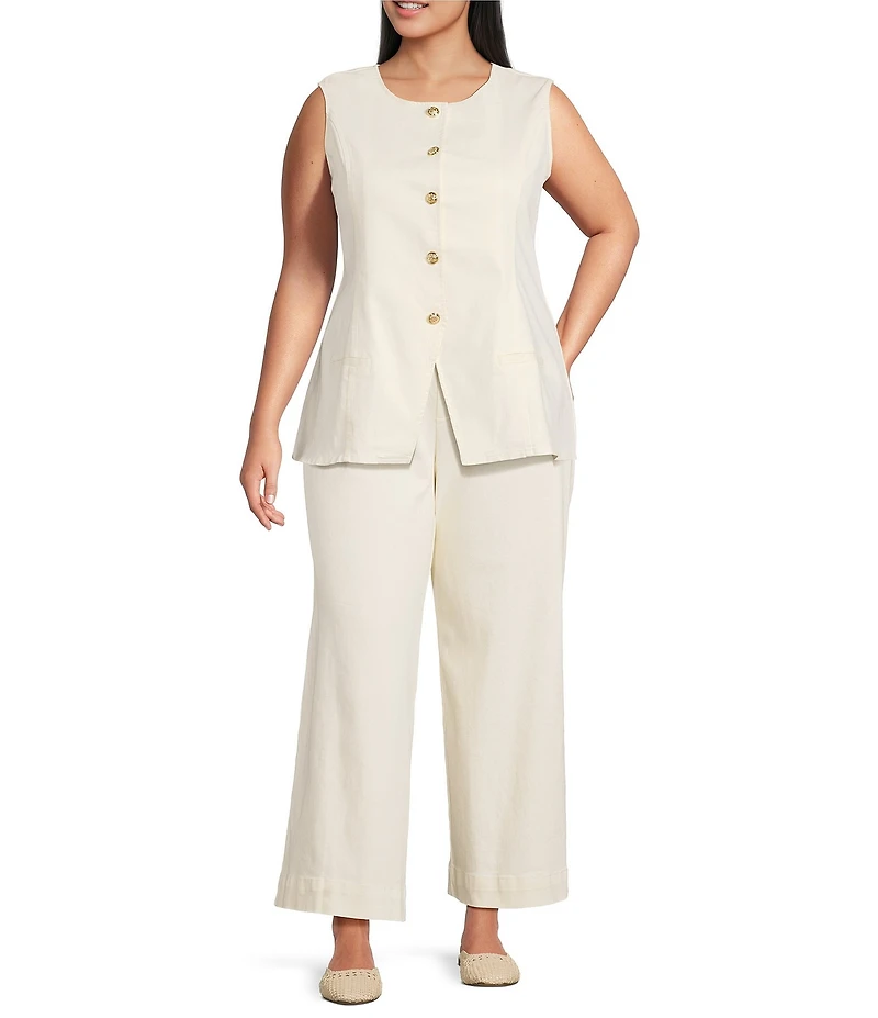 Sugarlips Plus Size Cerria High Rise Wide Leg Denim Pants