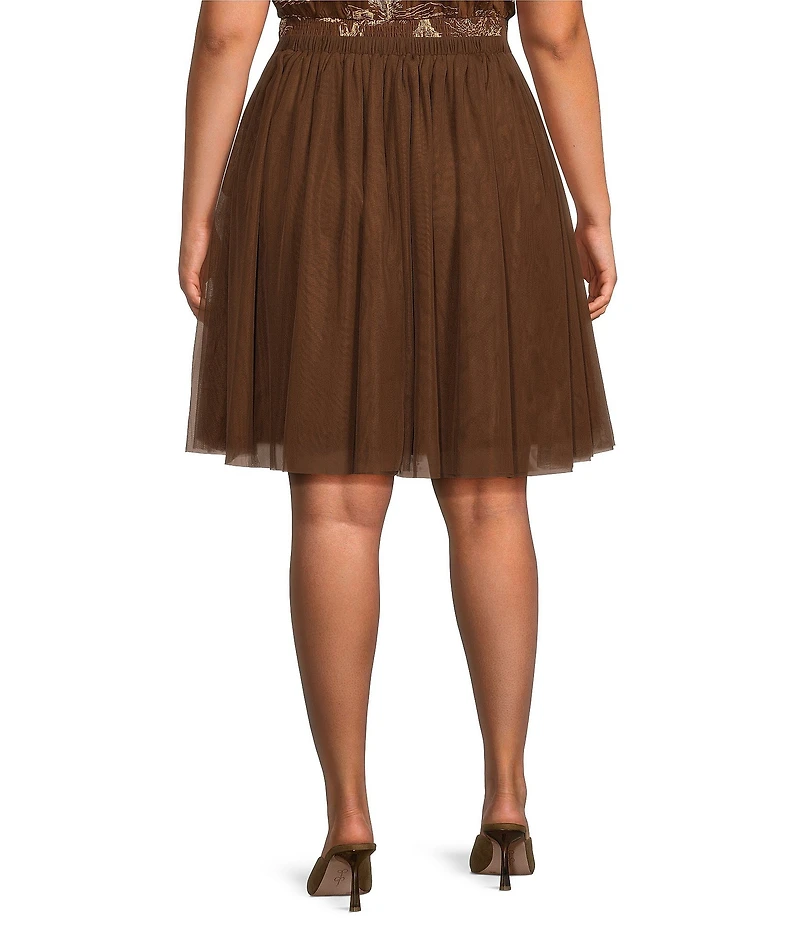 Sugarlips Plus Size Chocolate Tulle Knee Length Skirt