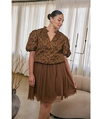Sugarlips Plus Size Chocolate Tulle Knee Length Skirt