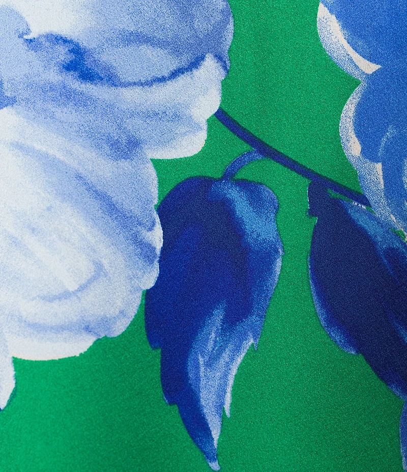 Sugarlips Plus Size Glena Floral Printed One-Shoulder Sleeveless Satin Maxi Dress