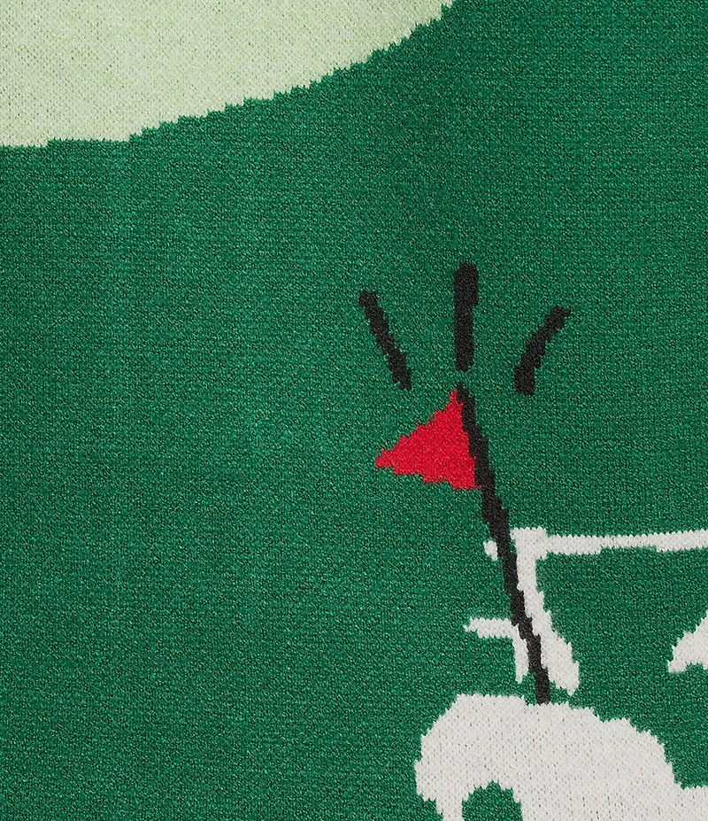 Sugarlips Plus Size Golf Print V-Neck Long Sleeve Drop Shoulder Cardigan Sweater