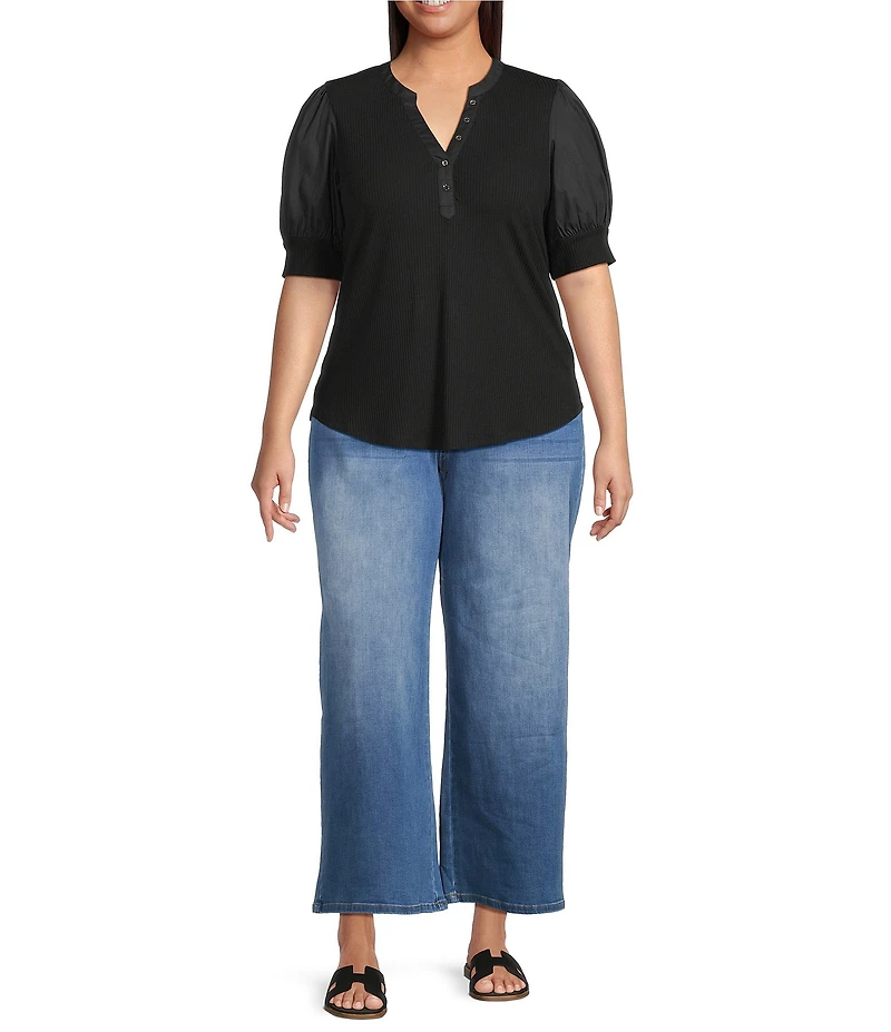 Sugarlips Plus Size High Waisted Wide Leg Jeans