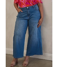 Sugarlips Plus Size High Waisted Wide Leg Jeans