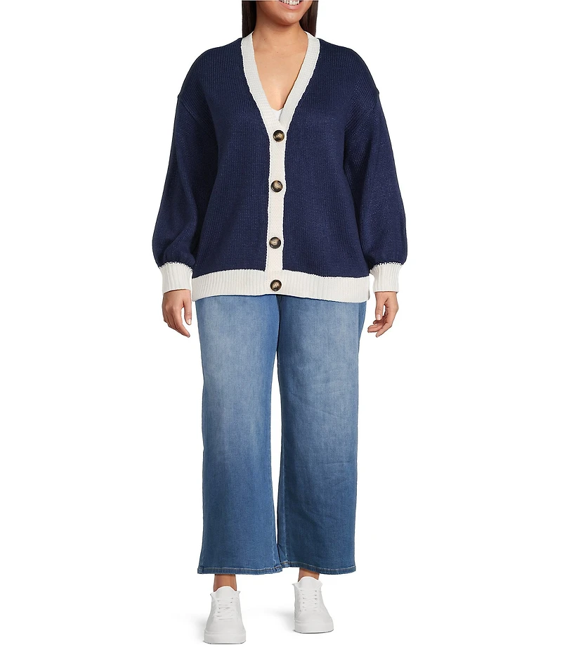 Sugarlips Plus Size Julius American Flag V-Neck Long Sleeve Cardigan