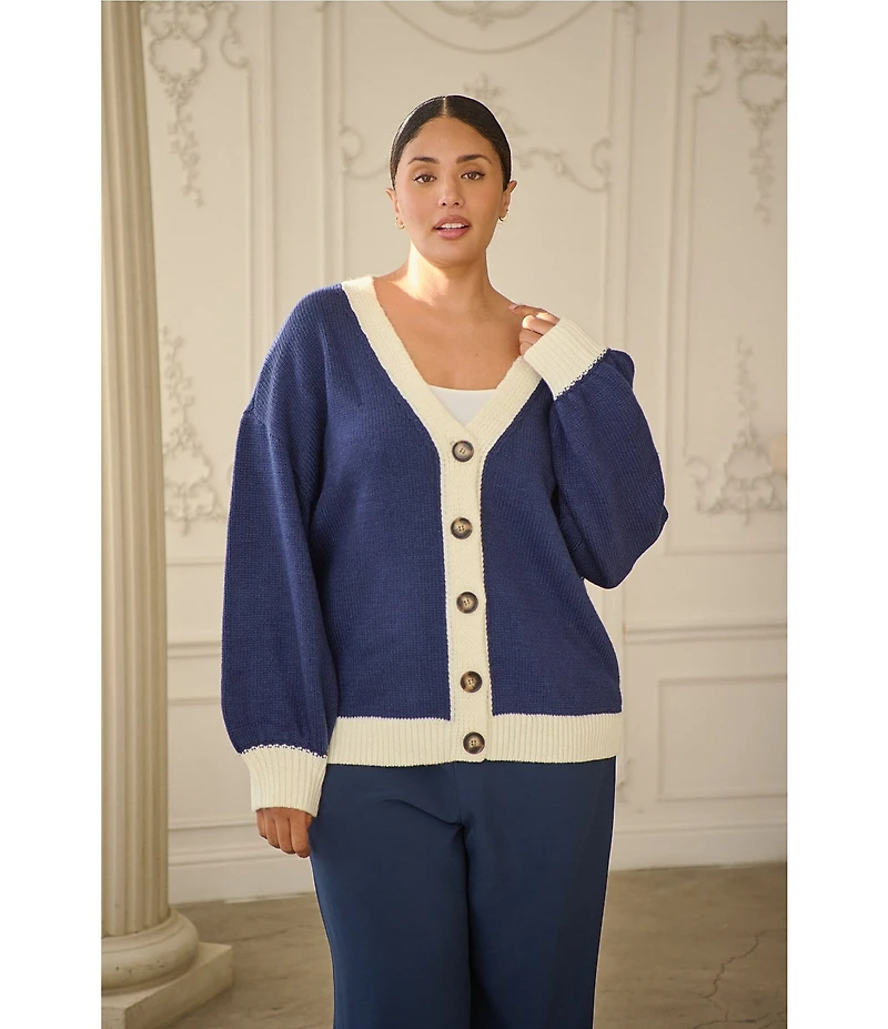 Sugarlips Plus Size Julius American Flag V-Neck Long Sleeve Cardigan