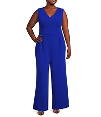 Sugarlips Plus Size Klara Sleeveless Wide Leg Jumpsuit