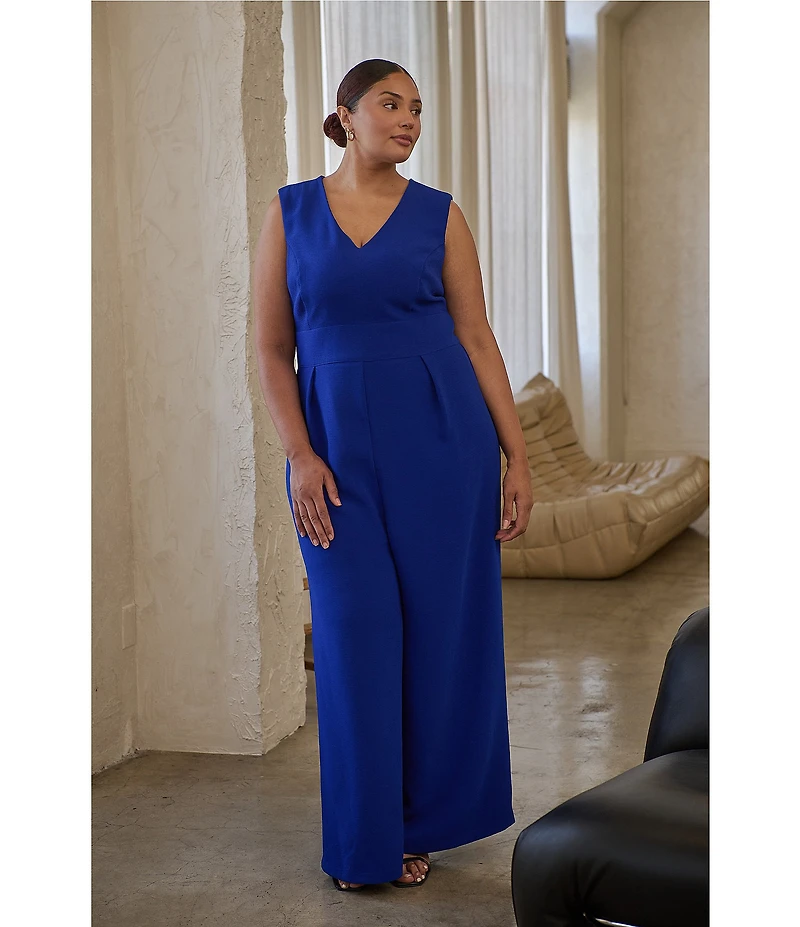 Sugarlips Plus Size Klara Sleeveless Wide Leg Jumpsuit