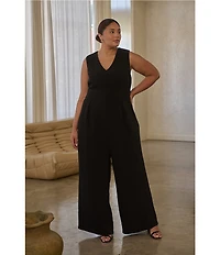 Sugarlips Plus Size Klara Sleeveless Wide Leg Jumpsuit