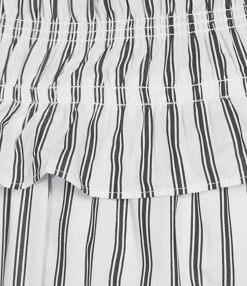 Sugarlips Plus Size Kolin Striped Print Halter Neck Sleeveless Smocked Midi Dress