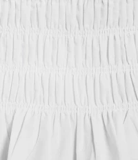 Sugarlips Plus Size Lively Smocked Crew Neck Ruffle Short Sleeve Peplum Top