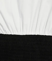 Sugarlips Plus Size Long Sleeve Color Block Bubble Hem Long Dress