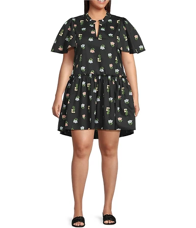 Sugarlips Plus Size Mayrel Floral Santana Babydoll Dress