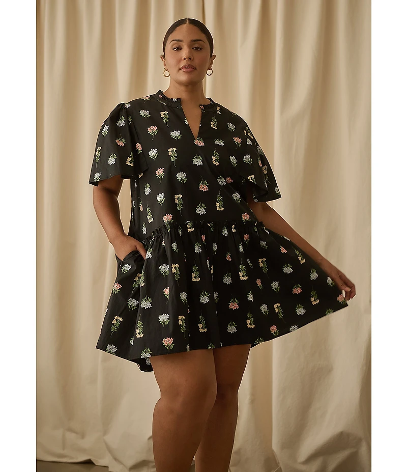 Sugarlips Plus Size Mayrel Floral Santana Babydoll Dress