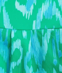 Sugarlips Plus Size Penola Cileah Printed Collared Sleeveless Poplin Maxi Shirt Dress