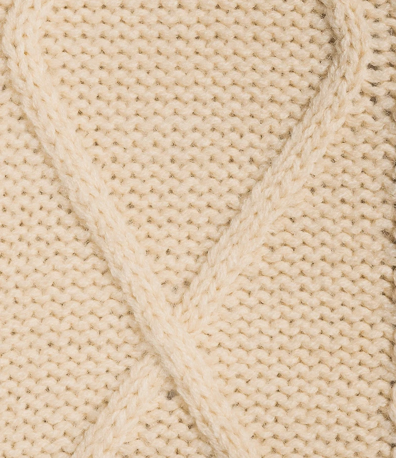 Sugarlips Plus Size Puffed Sleeve Cable Knit Sweater