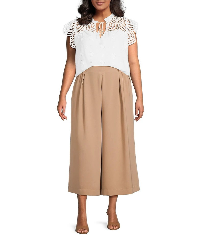 Sugarlips Plus Size Safari Pull-On Wide Leg Pants