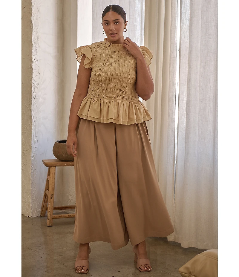 Sugarlips Plus Size Safari Pull-On Wide Leg Pants