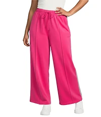 Sugarlips Plus Size Shimmer Stripe Wide Leg Track Pants