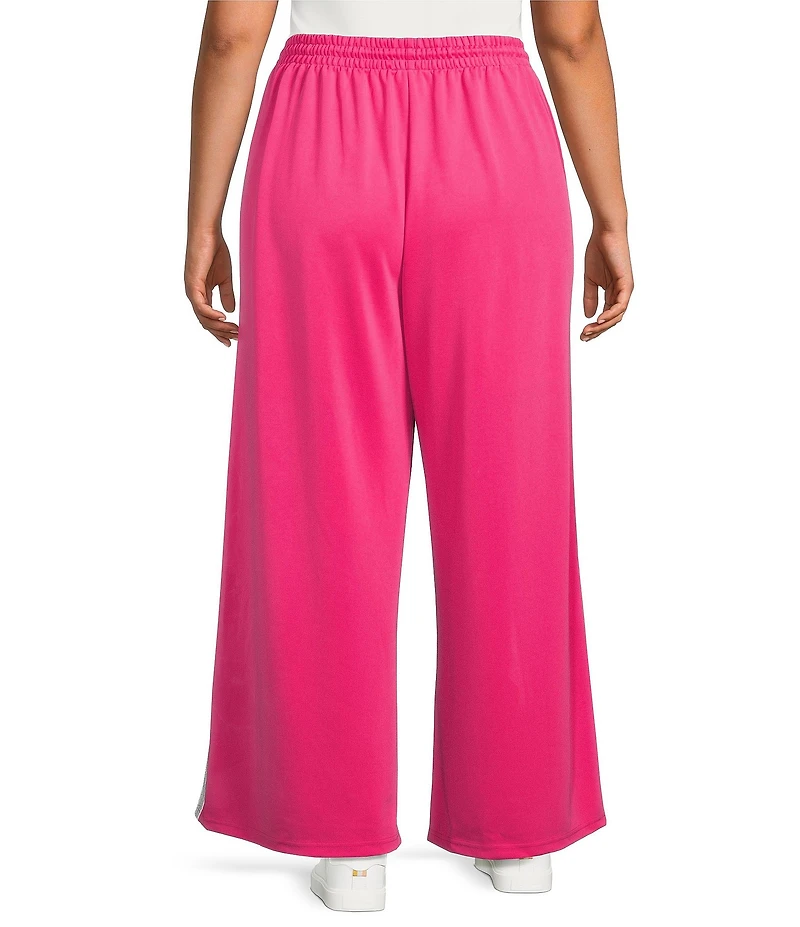 Sugarlips Plus Size Shimmer Stripe Wide Leg Track Pants