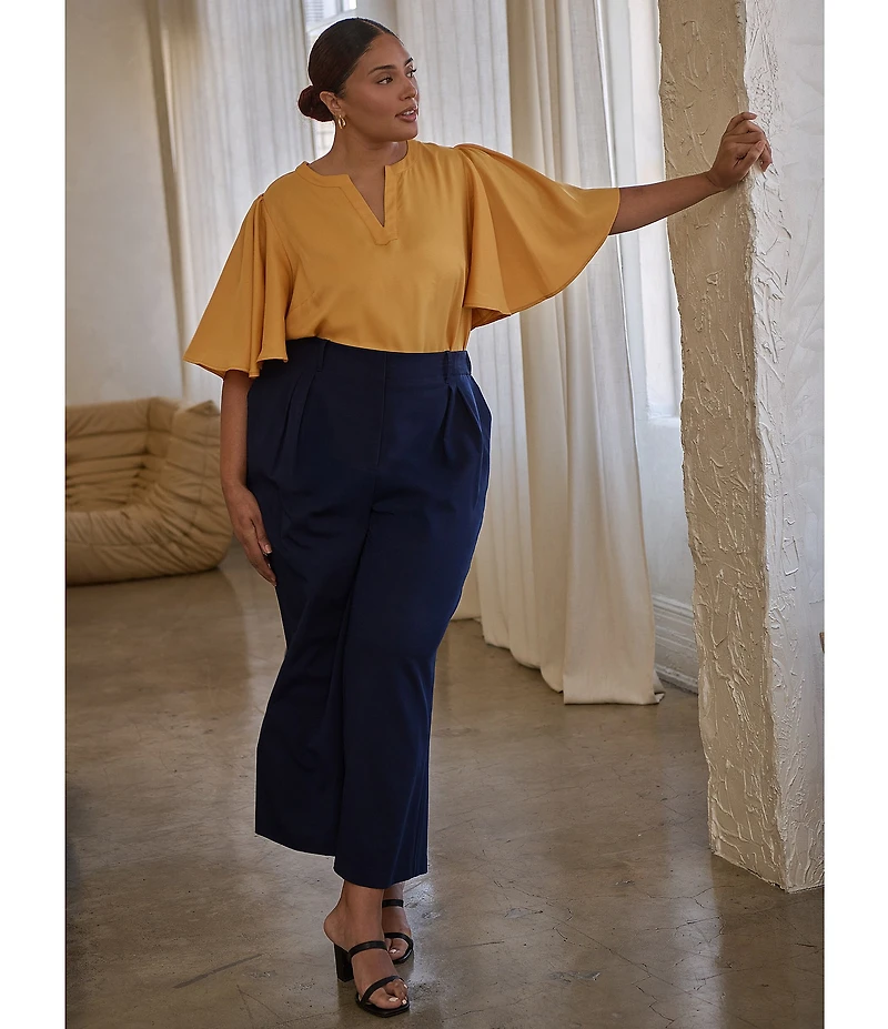 Sugarlips Plus Size Short Sleeve Woven Shirt