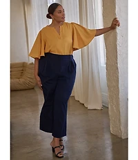 Sugarlips Plus Size Short Sleeve Woven Shirt