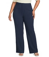 Sugarlips Plus Size Slight Stretch High Waisted Wide Leg Trousers