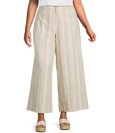 Sugarlips Plus Size Striped High Rise Wide Leg Coordinating Pants