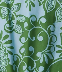 Sugarlips Plus Size Tressa Floral Print Alina Split V-Neck Ruffle Cap Sleeve Poplin Mini Shift Dress