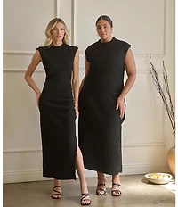 Sugarlips Plus Size True Clover Sleeveless Textured Knit Midi Dress
