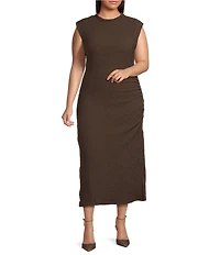 Sugarlips Plus Size True Clover Sleeveless Textured Knit Midi Dress