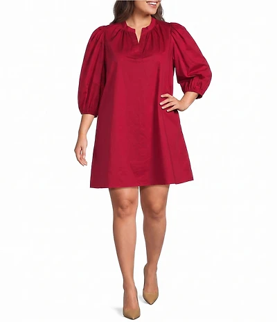 Sugarlips Plus Size Vitoria Balloon Sleeve Shift Mini Dress