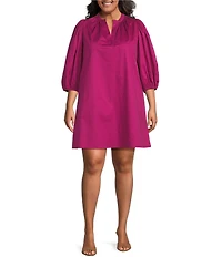 Sugarlips Plus Size Vitoria Balloon Sleeve Shift Mini Dress