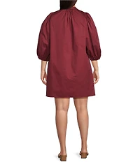 Sugarlips Plus Size Vitoria Balloon Sleeve Shift Mini Dress
