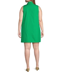 Sugarlips Plus Sleeveless Collared Shift Dress