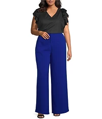 Sugarlips Plus Sleeveless Ruffle Trimmed Woven Top