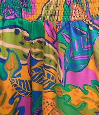 Sugarlips Plus Tropical Printed Wide Leg Satin Pants