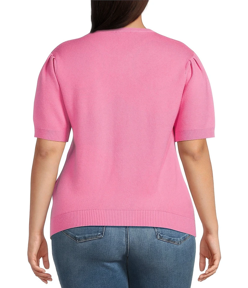 Sugarlips Plus #double;Wednesday#double; Club Crew Neck Short Sleeve Sweater Top