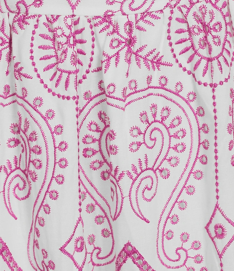 Sugarlips Plus Zayla Floral/Geometric Eyelet-Embroidered Poplin Midi Dress