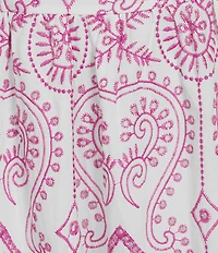 Sugarlips Plus Zayla Floral/Geometric Eyelet-Embroidered Poplin Midi Dress