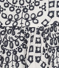Sugarlips Plus Zayla Floral/Geometric Eyelet-Embroidered Poplin Midi Dress