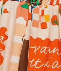 Sugarlips Postcard Print Square Neck Sleeveless Maxi Dress