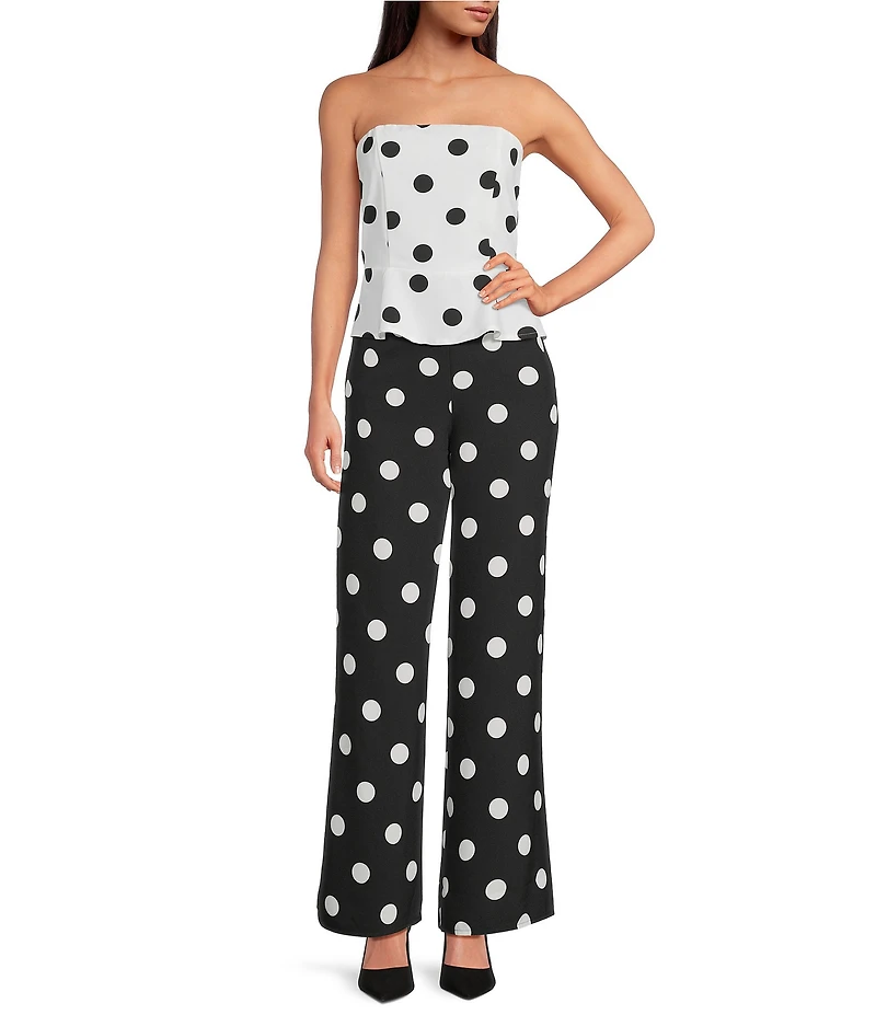 Sugarlips Randal Polka Dot Print High-Rise Wide Leg Coordinating Pants