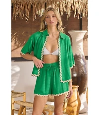Sugarlips Coordinating Rick Rack Trim Draw String Shorts