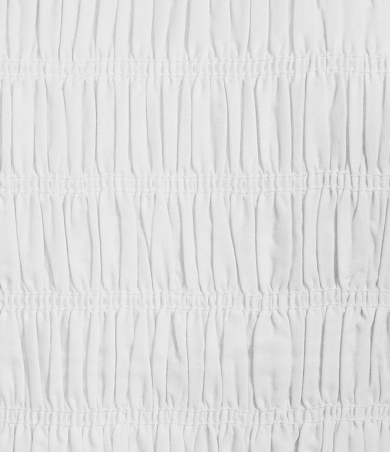 Sugarlips Ruffle Mock Neck Sleeveless Smocked Top