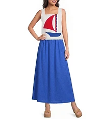 Sugarlips Sailboat Square Neck Sleeveless Tank Top