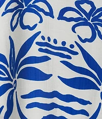 Sugarlips Santorini Printed Crew Neck Sleeveless Open Back Linen Maxi Dress